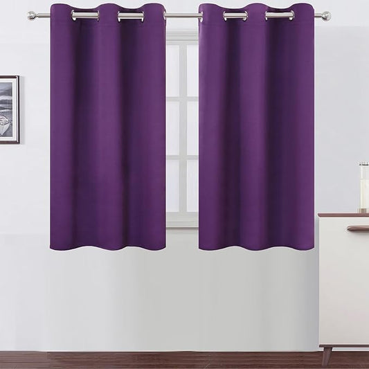LEMOMO Purple Blackout Curtains 42 x 54 Inch Length Set of 2 Panels Grommet