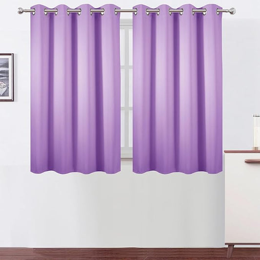 LEMOMO Blackout Curtains 52 x 45 inch Lavender Curtains Set of 2 Panels/Thermal