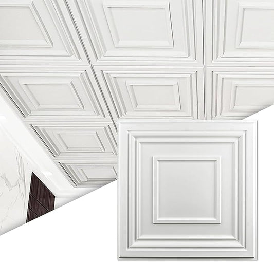 Art3d Drop Ceiling Tiles 24x24 Inch â Glue Up PVC Ceiling Tiles 2x2 Ft.