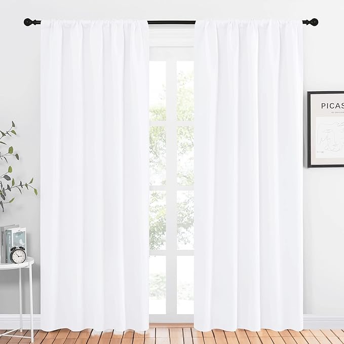 NICETOWN White Bedroom Curtain Panels