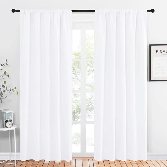 NICETOWN White Bedroom Curtain Panels