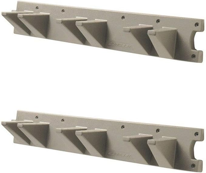 Suncast 2 Pack Wall Stud Mounted Garden Tool Hanger Organizer for Garage or Storage Space, 24 x 4.25 x 6 Inches, Holds Up to 6 Long Handled Tools