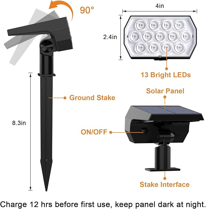 WELALO Solar Color Changing Spot Lights Outdoor, Waterproof Solar Halloween