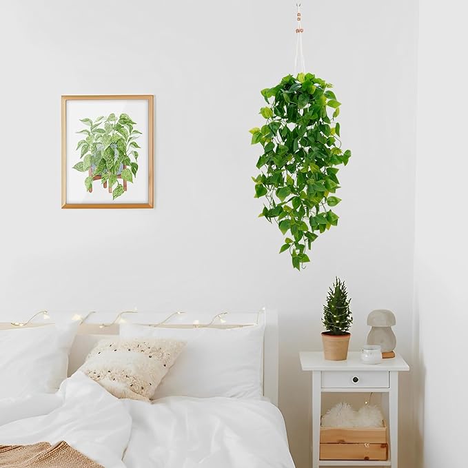 BLEUM CADE 1pcs Fake Hanging Plants Kit
