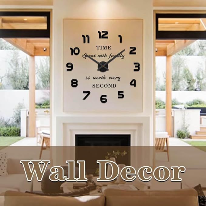 VANGOLD Large Wall Clocks for Living Room Decor, Decorative Wall Clocks Battery