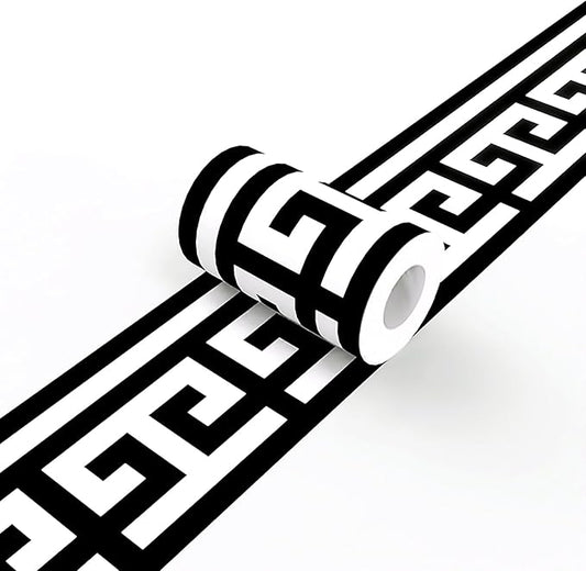 Black and White Wallpaper Border Trim Peel and Stick Boarders Self Adhesive