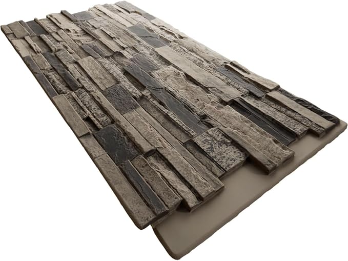 EverStone Cascade Faux Stone Panel, 48 5/8"W x 24 3/4"H x 1 1/4"D, Urban Color