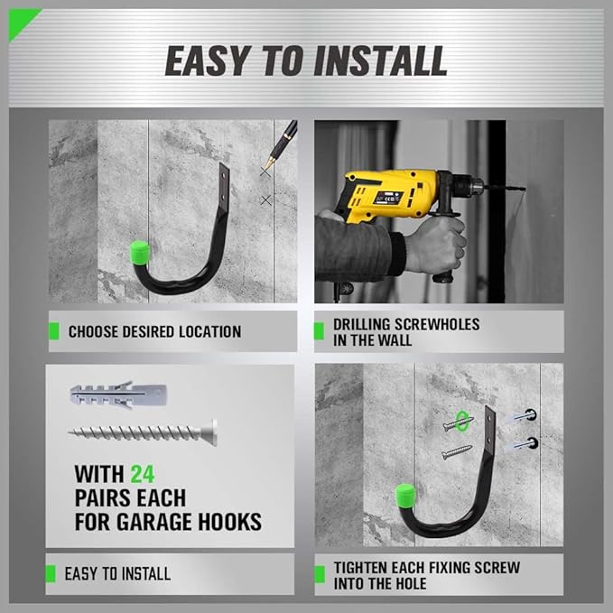 SWANLAKE Heavy Duty Garage Storage Utility Hooks, Utility Hooks