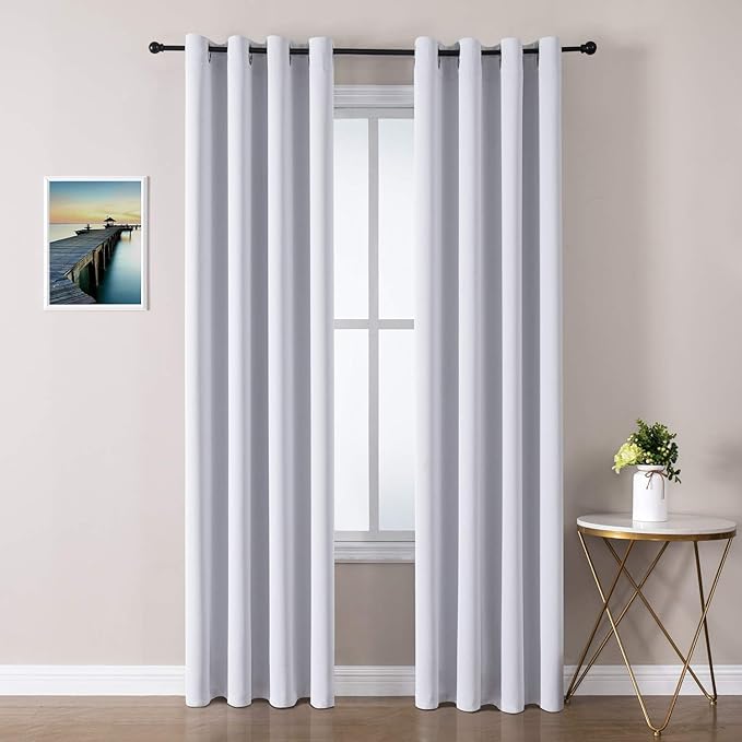 ChrisDowa Room Darkening Curtains 80 Inches Long 2 Panels Set