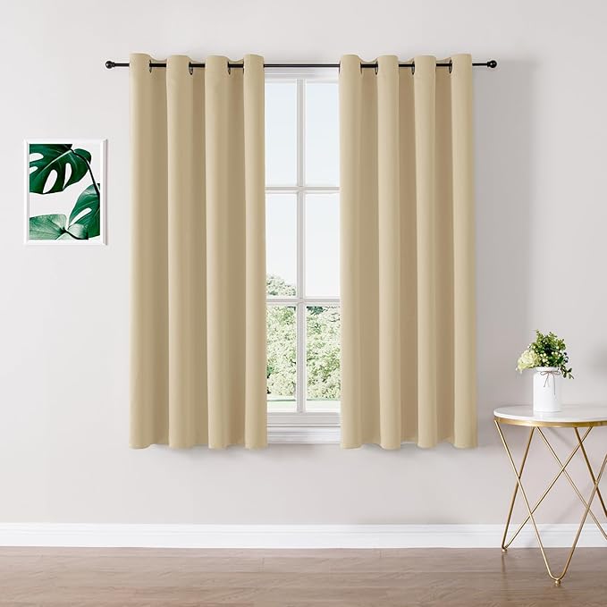 ChrisDowa Blackout Curtains 63 inches Long