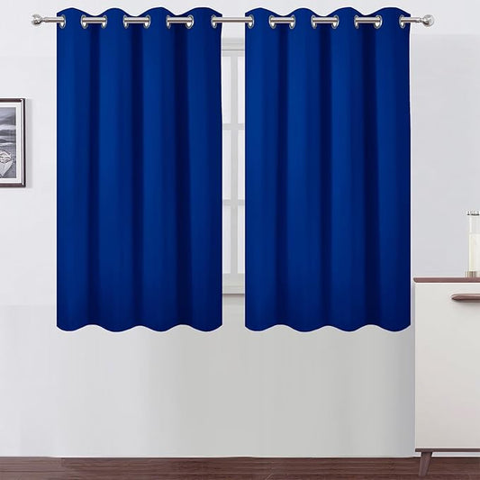 LEMOMO Royal Blue Thermal Blackout Curtains/52 x 54 Inch/Set of 2 Panels Room