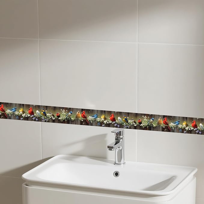 IVN Wallpaper Border Peel and Stick Wall Bird Decorative Wall Trim Self