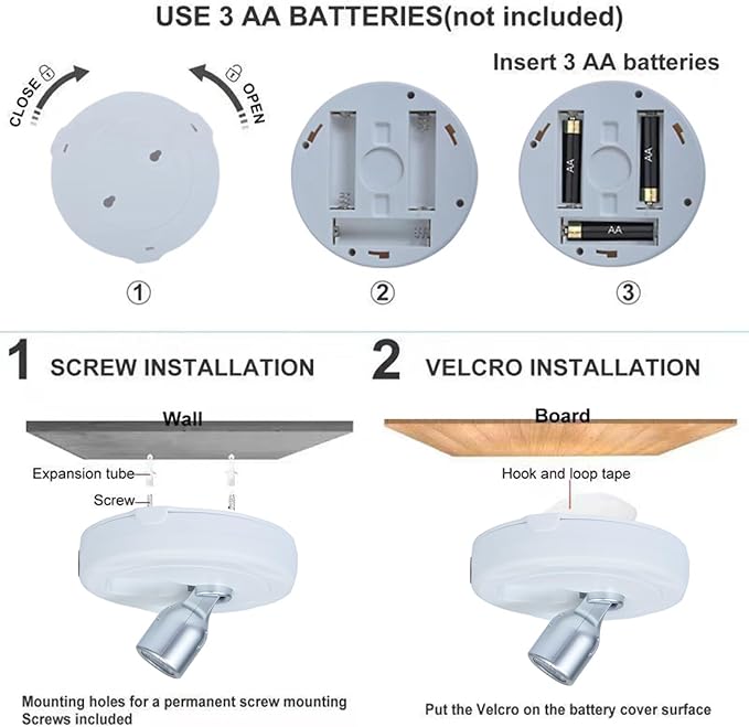 HAMVIDNE LED Spotlight, Battery Operated Picture Lights, Uplighting Indoor