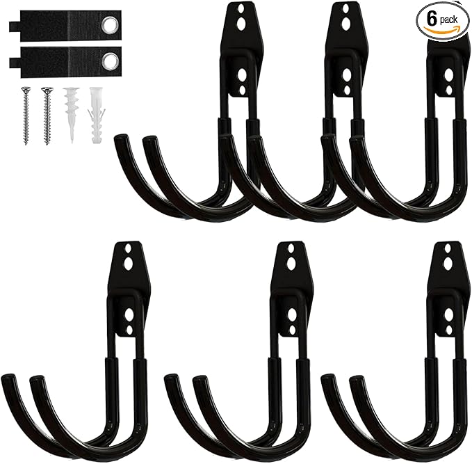 Garage Hooks, 6 Pack Large Round Wall Hooks