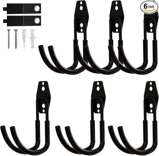 Garage Hooks, 6 Pack Large Round Wall Hooks