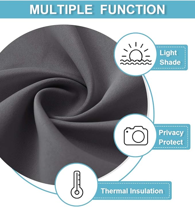 RYB HOME Blackout Curtains for Bedroom, Window Shades Thermal Insulating