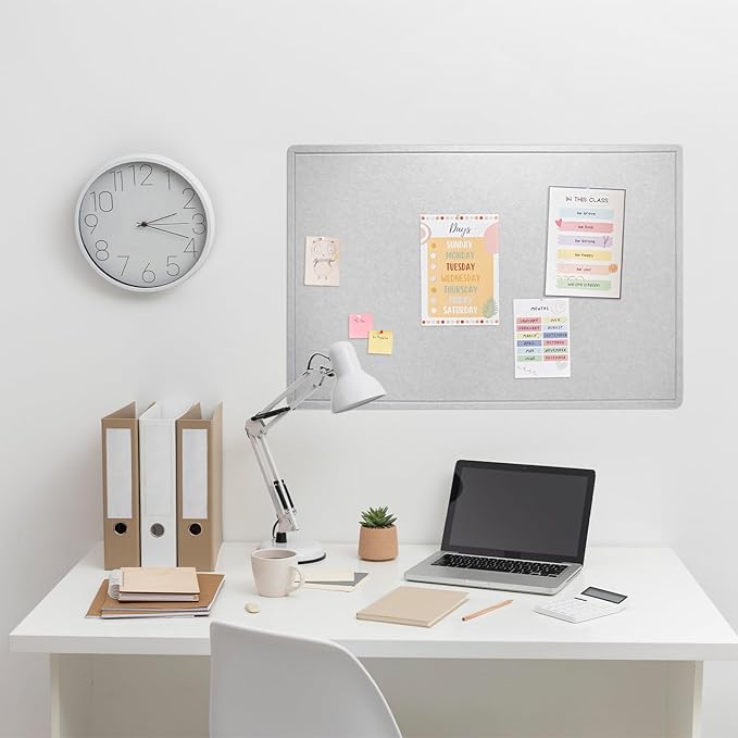 Lightomorrow Bulletin Board, 36 x 24 Inches Felt Pin Board, Cork Alternative