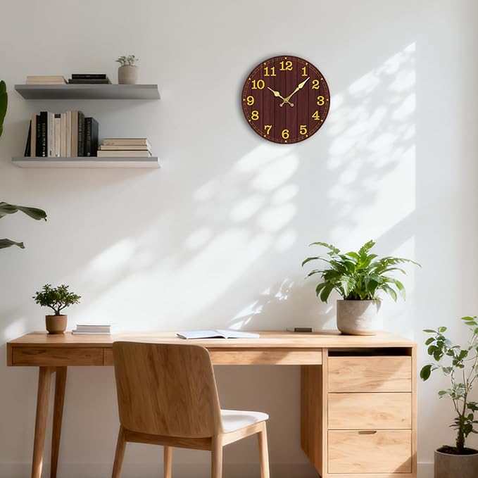 Wall Clock, Modern Wall Clocks Battery Operated, Silent Non Ticking Clock