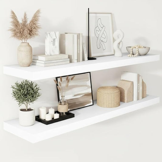 Vivelove 2" Thick Floating Shelves, 47.2 Inch X 12 Deep Shelves