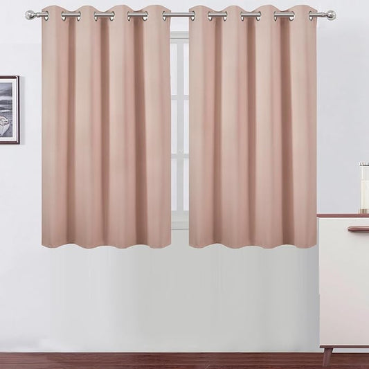 LEMOMO Blush Thermal Blackout Curtains/52 x 45 Inch/Set of 2 Panels Room