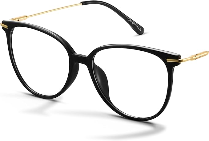 Gaoye Blue Light Blocking Glasses - Trending Round TR90 Frames, Metal Arms, UV400 Protection - Matching Soft Case