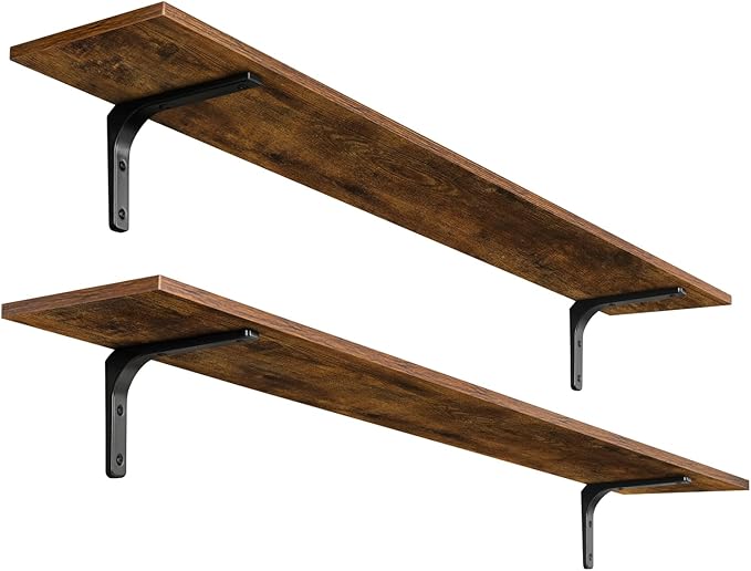 DINZI LVJ Long Wall Shelves, 55.1Inch Wall Mounted Shelves Set of 2, Extra