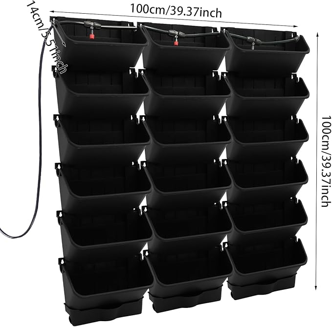 18 Pots Self-Watering Vertical Garden Planter Wall Mounted,