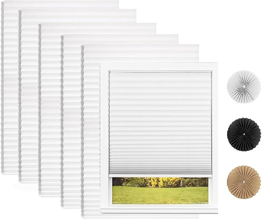 Changshade 6 Pack Temporary Shades, Pleated Paper Blinds