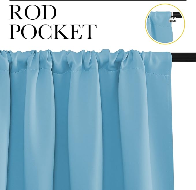 NICETOWN Blackout Curtains for Living Curtains, Teal Blue, 2 Panels, 52 by 95