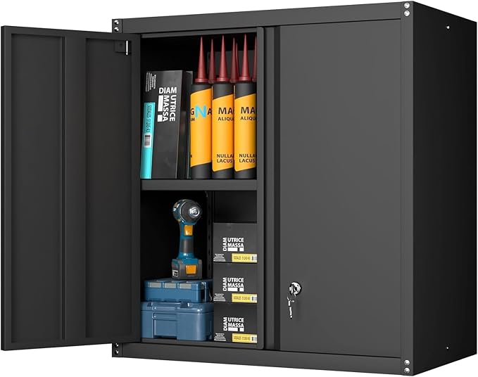 GREATMEET Locking Metal Wall Cabinets