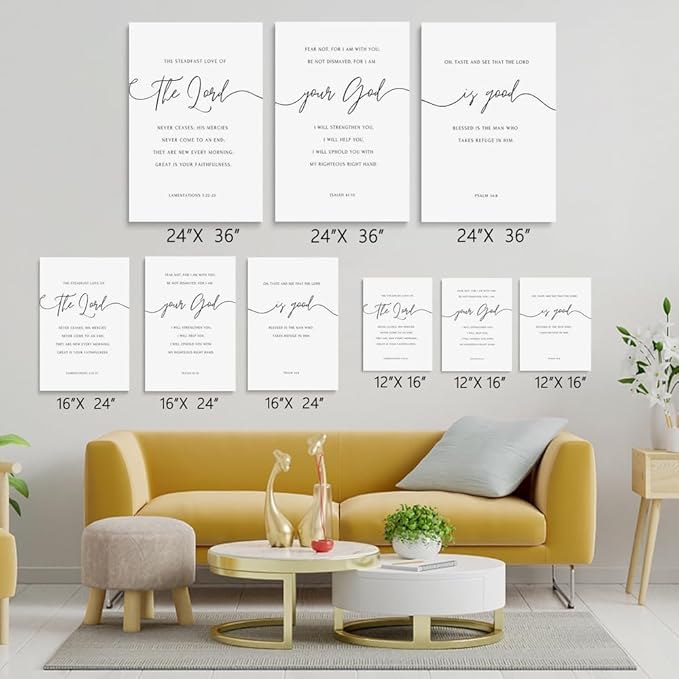 GUBIYU Black and White Christian Canvas Wall Art