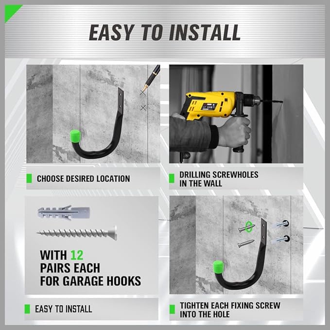 SWANLAKE Heavy Duty Garage Storage Utility Hooks, Utility Hooks