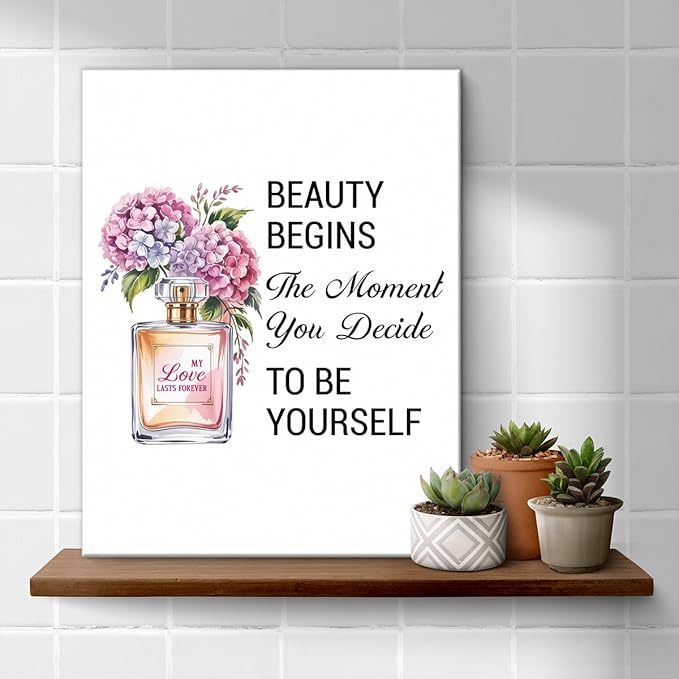 Inspirational Pink Flower Wall Art Decor