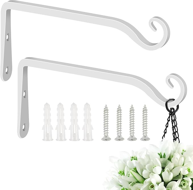 FEED GARDEN Hanging Plant Bracket 10 Inch 2 Pack, Hand-Forged Plant Hanger