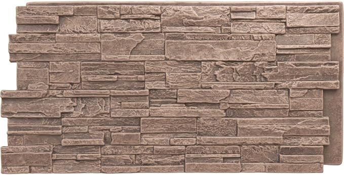 EverStone Cascade Faux Stone Panel, 48 5/8"W x 24 3/4"H x 1 1/4"D, North Hill