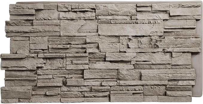 EverStone Cascade Faux Stone Panel, 48 5/8"W x 24 3/4"H x 1 1/4"D, Desert Sand
