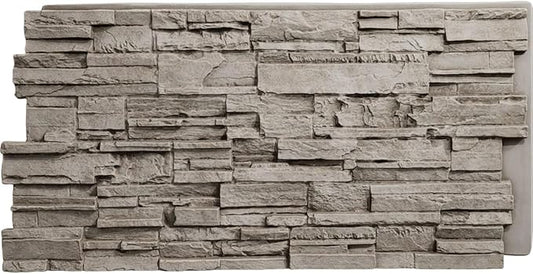 EverStone Cascade Faux Stone Panel, 48 5/8"W x 24 3/4"H x 1 1/4"D, Desert Sand