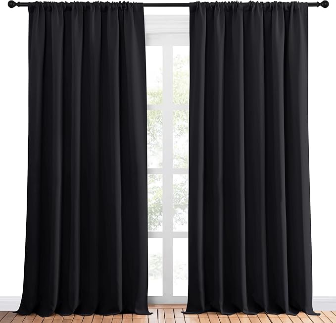 NICETOWN Black Blackout Curtain Blinds