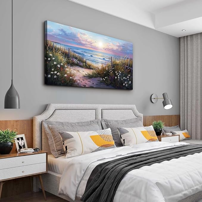 hyidecorart Canvas Wall Art For Living Room Wall DecorFor Bedroom Flower Beach