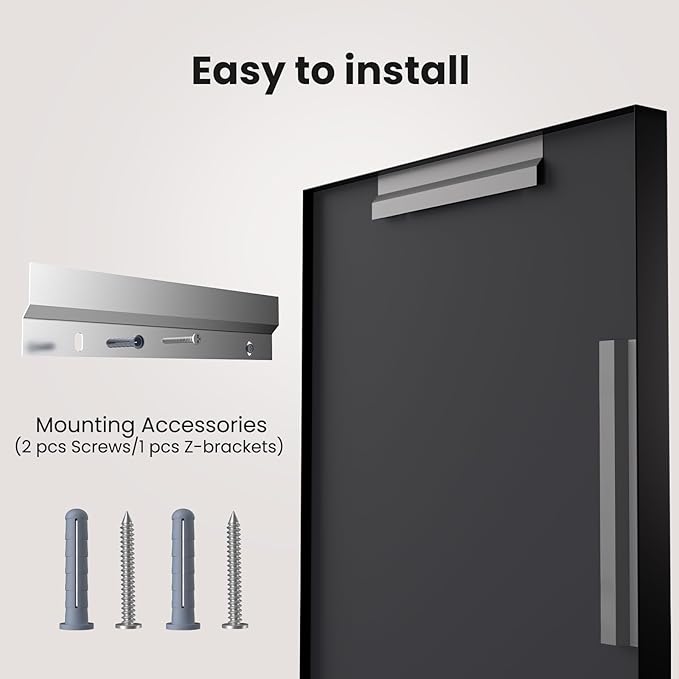LOAAO Black Bathroom Mirror 60"X28"