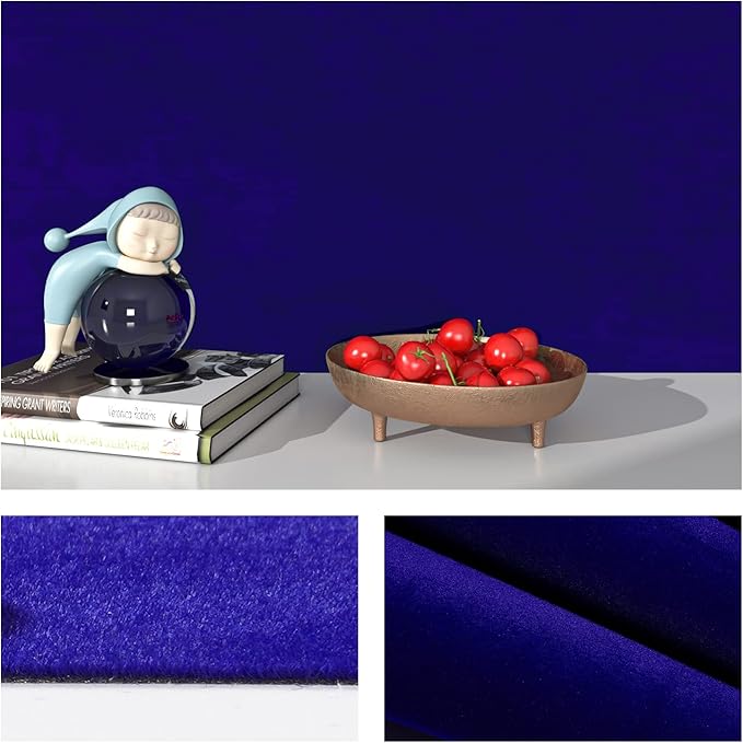 FunStick Sapphire Blue Fabric Wallpaper Peel and Stick Soft Velvet Fabrics