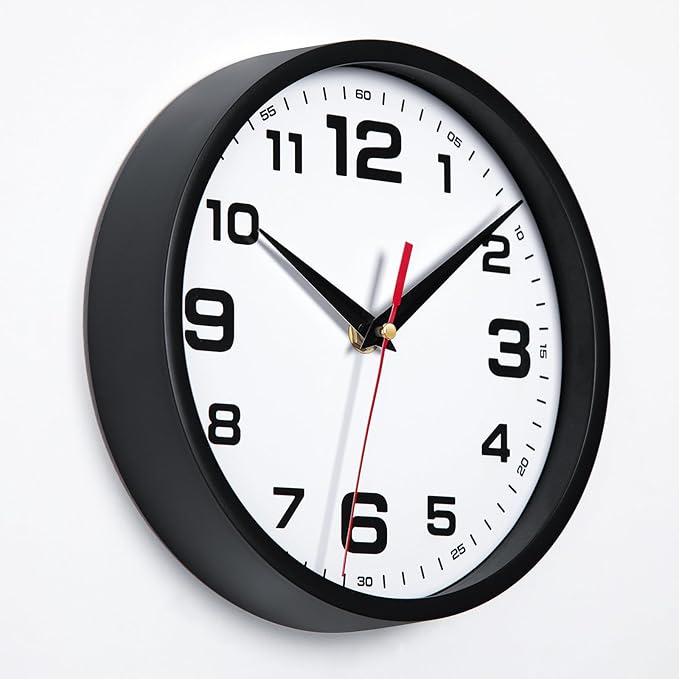14 Inch Wall Clock Silent Non-Ticking Modern Clocks Battery Operated Large