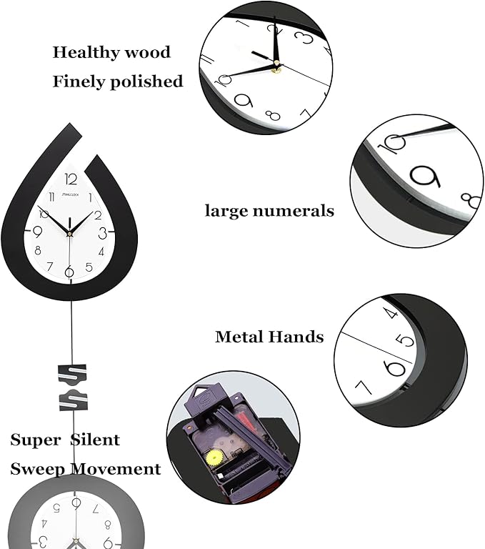 Large Wall Clock for Living Room Decor Big Decorative Pendulum Modern Wall