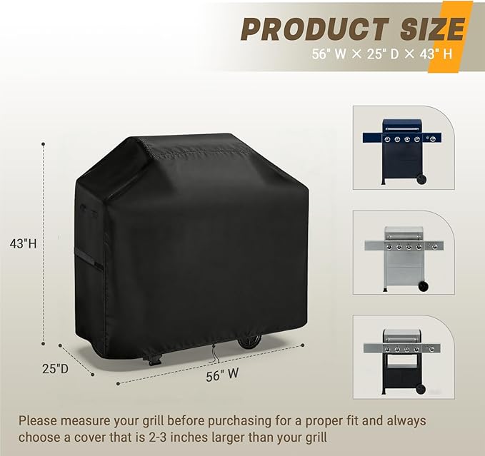 56 inch Grill Cover for Kenmore 4-Burner Propane Grill Cabinet Style BBQ PG-A40409S0LB PG-40406S0L & 5-Burner Gas Grill Series PG-50506S0L PG-40522S0LH, Heavy Duty Waterproof BBQ Cover