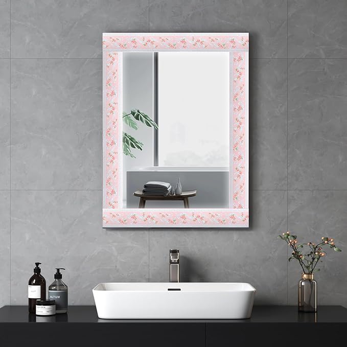 AbaBoorty 394"X4.1"Pink Flower Wallpaper Border Peel and Stick 3D Pattern Wall