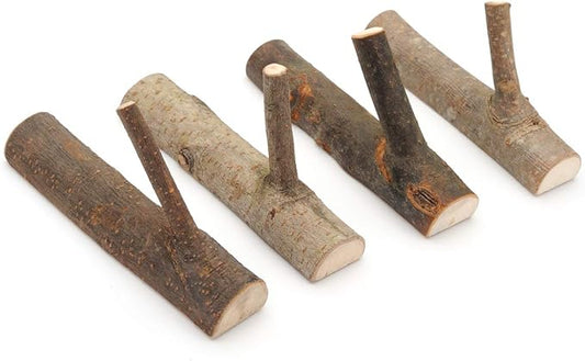 YANGQIHOME Pack of 4 Vintage Real Wood Tree Branch Wall Hook, Rustic Decorative