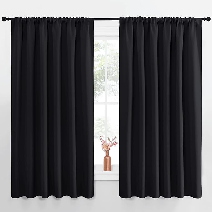 NICETOWN Black Blackout Curtain Blinds