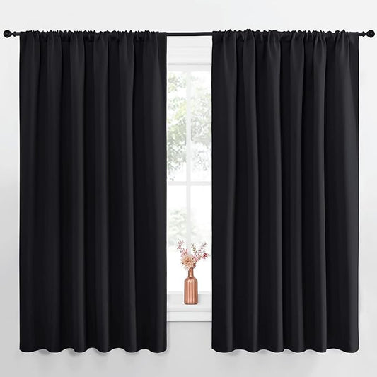 NICETOWN Black Blackout Curtain Blinds