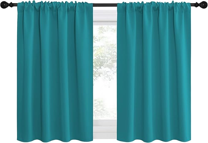 NICETOWN Peacock Blue Blackout Curtains Panels
