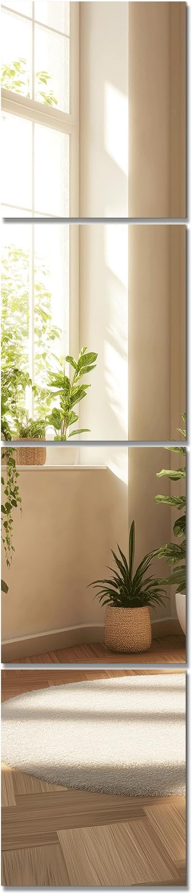 TRAHOME Home Gym Mirror Tiles for Wall, Living Room, Over The Door